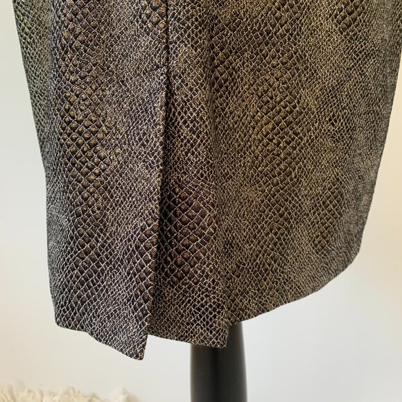 Ellen Tracy Faux Metallic Snakeskin Sleeveless Knee-Length Dress - Size 12 - Picture 5 of 9